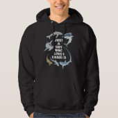 Gewoon een man die van haaien houdt hoodie (Voorkant)
