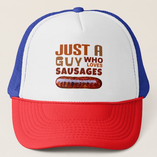 Gewoon een man die van Sausages houdt Trucker Pet (Voorkant)
