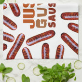 Gewoon een man die van Sausages Kitchen Towel houd Theedoek (Gevouwen)