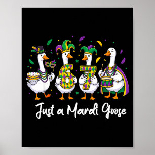 Gewoon een Mardi Goose Grappige Nar Eend Squad Car Poster
