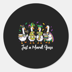 Gewoon een Mardi Goose Grappige Nar Eend Squad Car Ronde Sticker