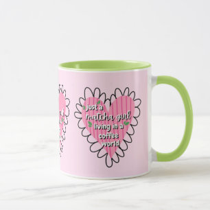 Gewoon een Matcha Meisje Hart Esthetisch – Roze Cu Mok