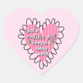 Gewoon een Matcha Meisje Hart Esthetisch – Roze Cu Sticker (Voorkant)