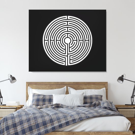 Gewoon een Maze Circular Canvas Afdruk (Insitu (Slaapkamer))
