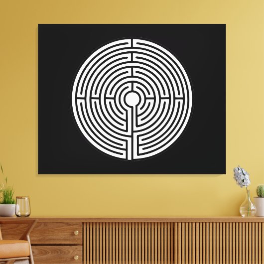 Gewoon een Maze Circular Canvas Afdruk (Insitu (Woonkamer))