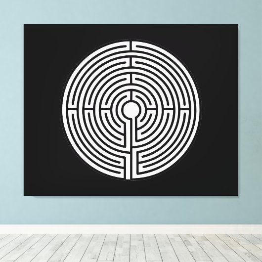 Gewoon een Maze Circular Canvas Afdruk (Insitu (Houten vloer))