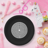 Gewoon een Maze op Black Papieren Bordje (Feest)