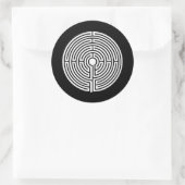 Gewoon een Maze op Black Ronde Sticker (Tas)