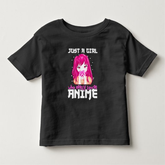 Gewoon Een Meis Dat Echt Van Anime Houdt Kinder Shirts (Voorkant)
