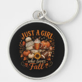 Gewoon Een Meis Dat Van Herfst Voetbal Pompoen Kru Sleutelhanger (Voorkant)