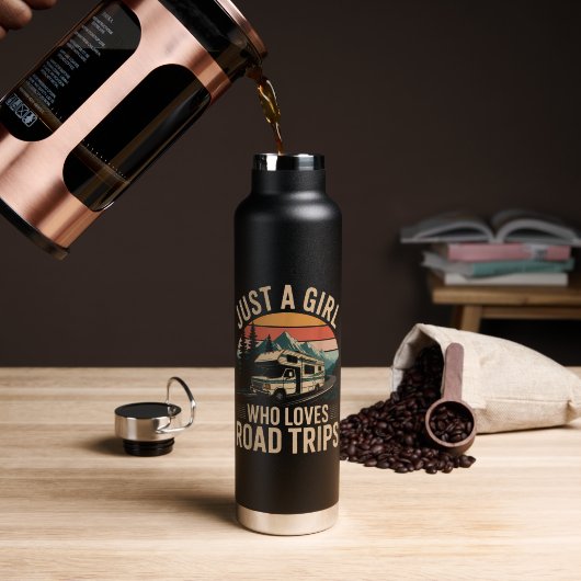 Gewoon Een Meis Dat Van Wegreizen Houdt Waterfles (Koffie (Gedraaid)  )