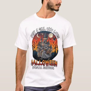 Gewoon Een Meis Die Van Halloween Postdienst Grapp T-shirt