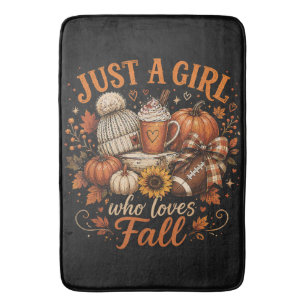 Gewoon Een Meis Die Van Herfst Voetbal Pumpkin Spi Badmat