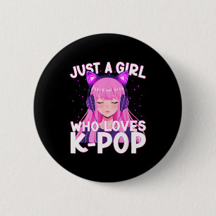 Gewoon Een Meis Die Van K-p Koreaanse Schattige Lu Ronde Button 5,7 Cm