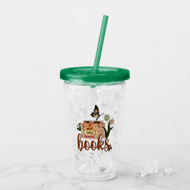 GEWOON EEN MEISJE ,Boekliefhebber Bloemenboeken le Acryl Drinkbeker