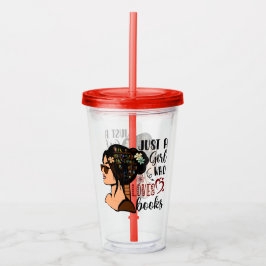 GEWOON EEN MEISJE ,Boekliefhebber Bloemenboeken le Acryl Drinkbeker