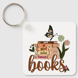 GEWOON EEN MEISJE ,Boekliefhebber Bloemenboeken le Sleutelhanger