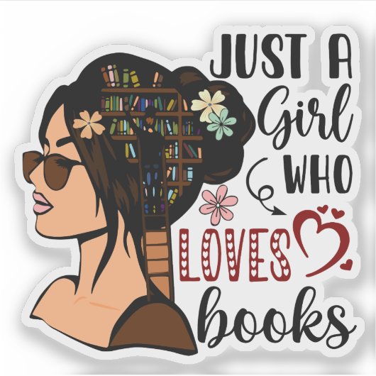 GEWOON EEN MEISJE ,Boekliefhebber Bloemenboeken le Sticker (Voorkant)