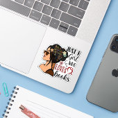 GEWOON EEN MEISJE ,Boekliefhebber Bloemenboeken le Sticker (Laptop met iPhone)