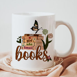 GEWOON EEN MEISJE, Boekliefhebber Bloemige Boeken  Koffiemok