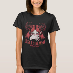 Gewoon Een Meisje Dat Anime Leuk Vindt Duivel Meis T-shirt