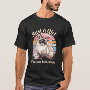 Gewoon een meisje dat Balinese katten leuk vindt T-shirt