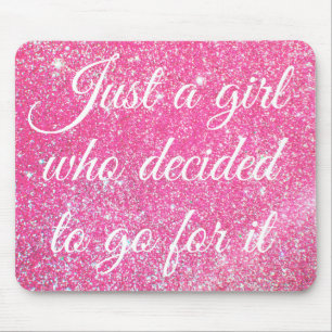 GEWOON EEN MEISJE DAT BESLOOT Sparkle Roze Glitter Muismat