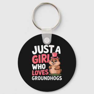Gewoon een meisje dat bosmarmotten leuk vindt Scha Sleutelhanger