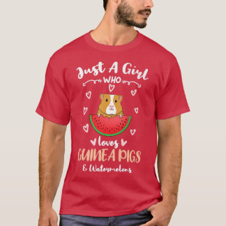 Gewoon een meisje dat cavia's en watermeloenen lie t-shirt