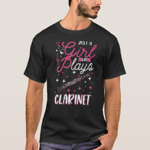 Gewoon een meisje dat Clarinet Clarinetist speelt T-shirt