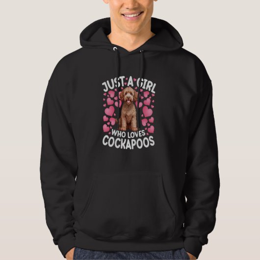 Gewoon een meisje dat Cockapoo-hond vrouwen meisje Hoodie (Voorkant)