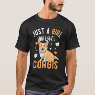 Gewoon een meisje dat corgi's liefheeft Corgi hond T-shirt