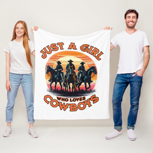 Gewoon een meisje dat cowboys leuk vindt fleece deken (In situ)
