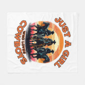 Gewoon een meisje dat cowboys leuk vindt fleece deken (Voorkant (Horizontaal))