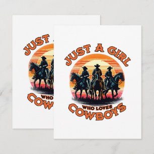 Gewoon een meisje dat cowboys leuk vindt informatiekaartje