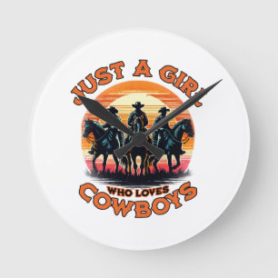 Gewoon een meisje dat cowboys leuk vindt ronde klok