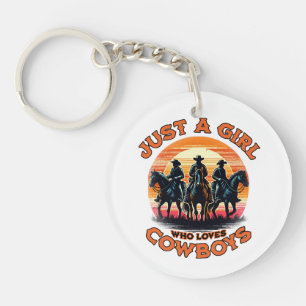 Gewoon een meisje dat cowboys leuk vindt sleutelhanger
