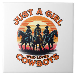 Gewoon een meisje dat cowboys leuk vindt tegeltje