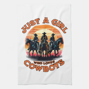 Gewoon een meisje dat cowboys leuk vindt theedoek