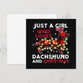 Gewoon Een Meisje Dat Dachshund En Kerstmis Liefhe Notitiekaartje (Voorkant / Achterkant)