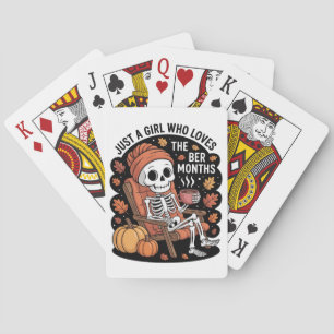 Gewoon een meisje dat de Ber-maanden met Kerstmis Pokerkaarten