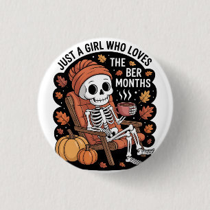 Gewoon een meisje dat de Ber-maanden met Kerstmis Ronde Button 3,2 Cm
