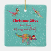 Gewoon een meisje dat dol is op dinosauriërs keramisch ornament (Achterkant)