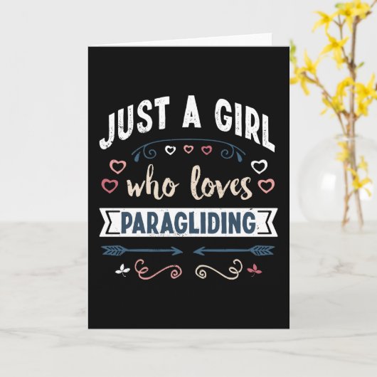 Gewoon een meisje dat dol is op Paragliding Funny  Kaart (Gele Bloem)