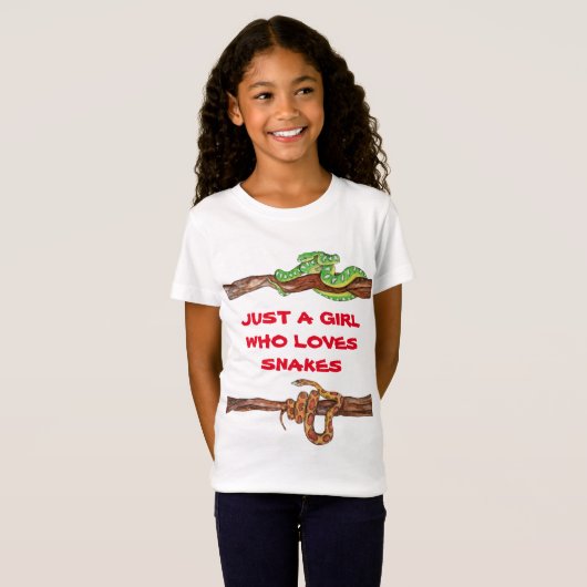 Gewoon een meisje dat dol is op slangen Reptile Bo T-shirt (Voorkant volledig)