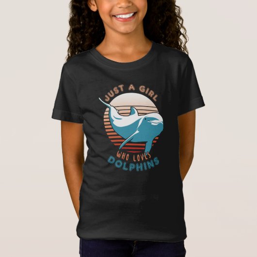 Gewoon een meisje dat dolfijnen houdt t-shirt (Voorkant)