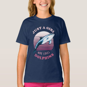 Gewoon een meisje dat dolfijnen houdt t-shirt