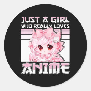 Gewoon een meisje dat echt van Anime Girls Tiener  Ronde Sticker