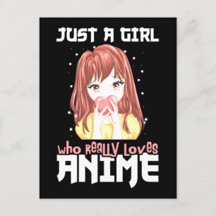 Gewoon een meisje dat echt van anime houdt briefkaart
