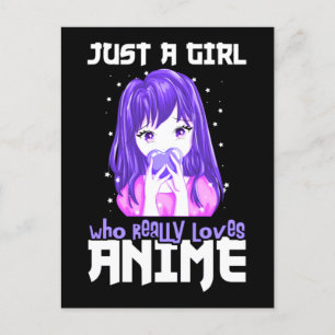 Gewoon Een Meisje Dat Echt Van Anime Houdt in Paar Briefkaart